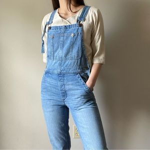 Free People Light Blue Denim Overalls